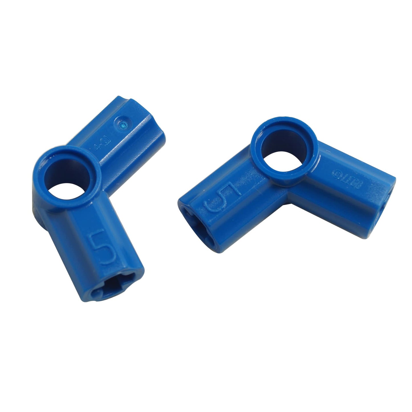 LEGO® Technic axle and pin connector angled #5 at 112.5 degrees in blue for precise angled structures.
