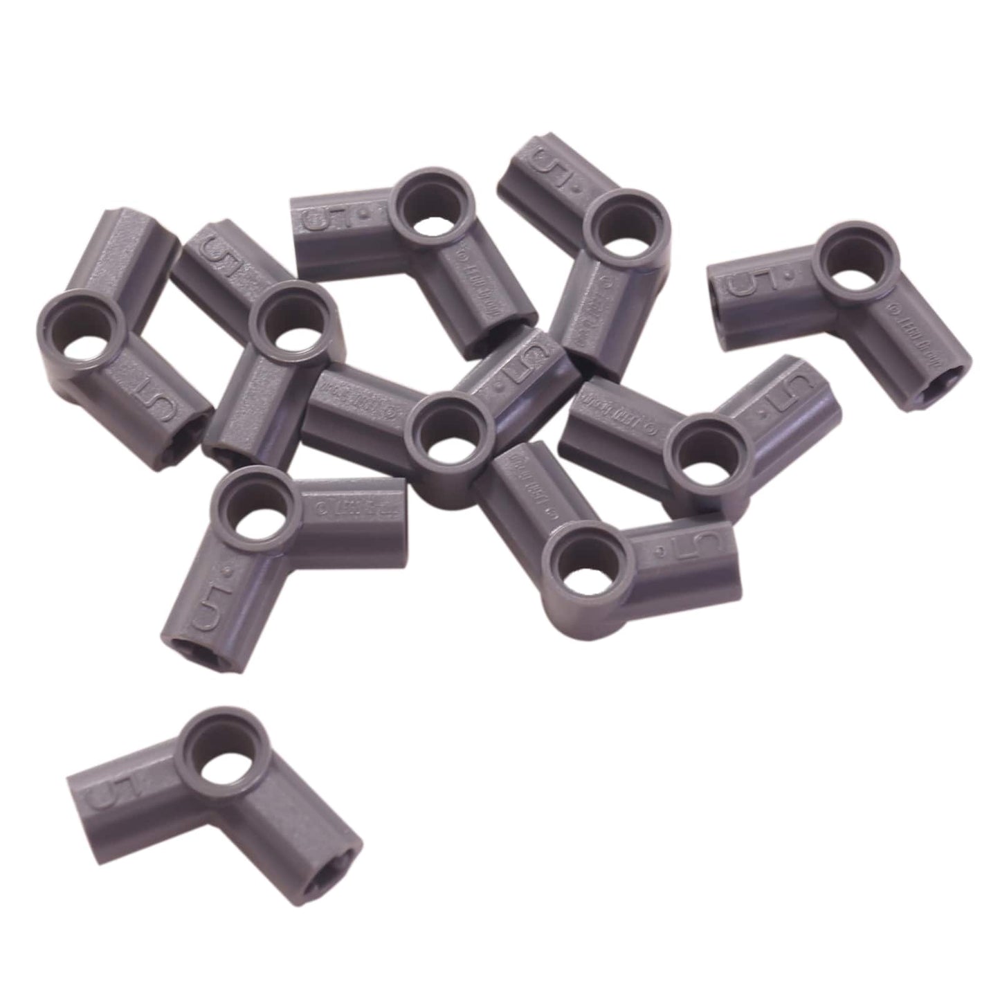 LEGO® Technic axle and pin connector angled #5 at 112.5 degrees in dark bluish gray for precise angled structures.
