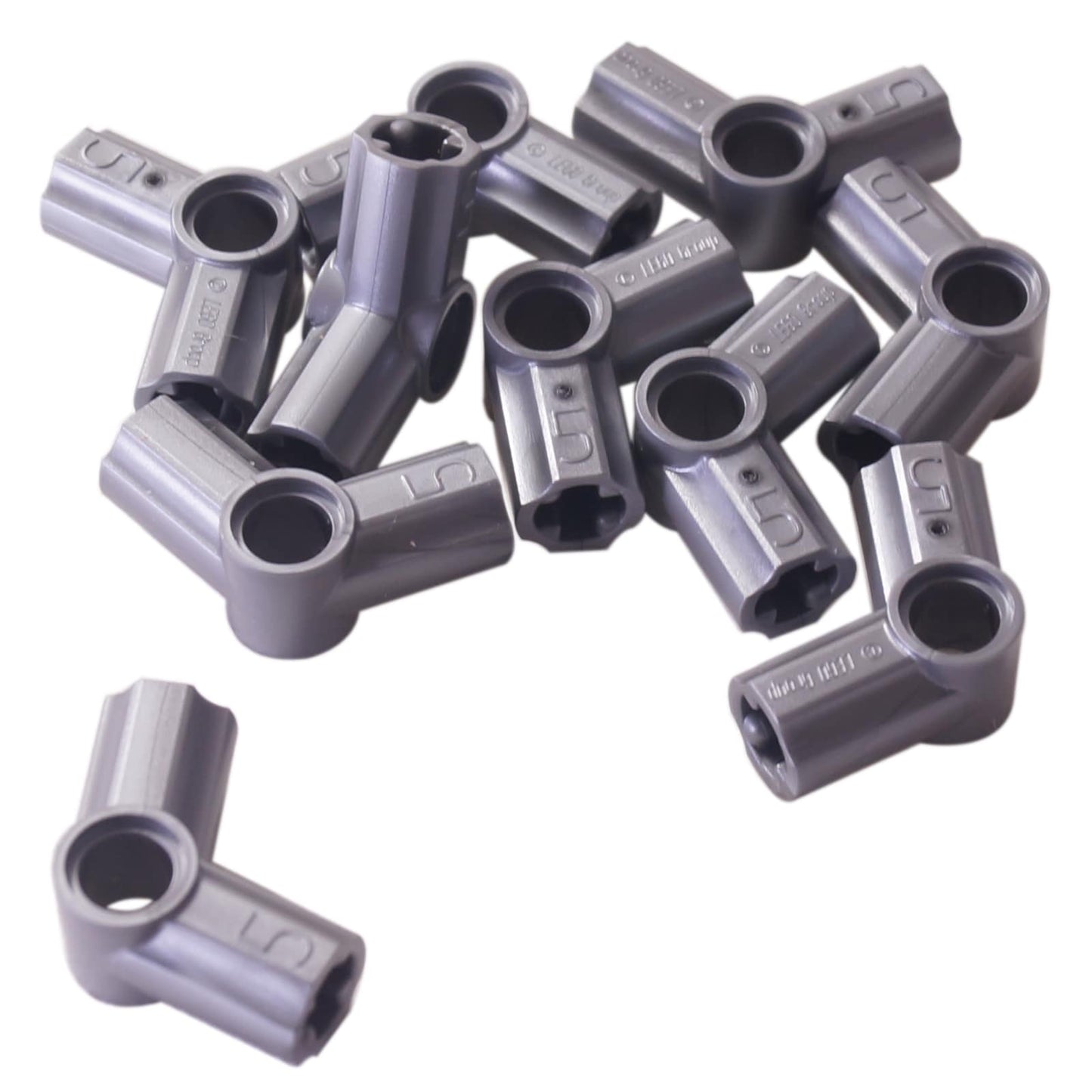 LEGO® Technic axle and pin connector angled #5 at 112.5 degrees in flat silver for precise angled structures.
