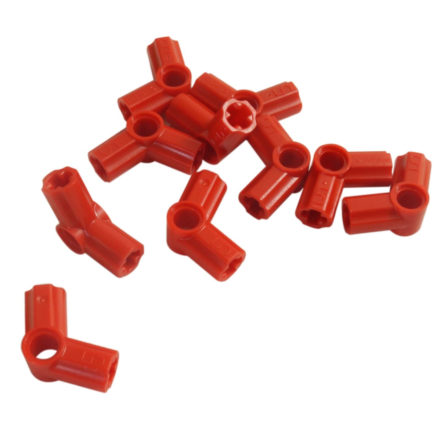 LEGO® Technic axle and pin connector angled #5 at 112.5 degrees in red for precise angled structures.
