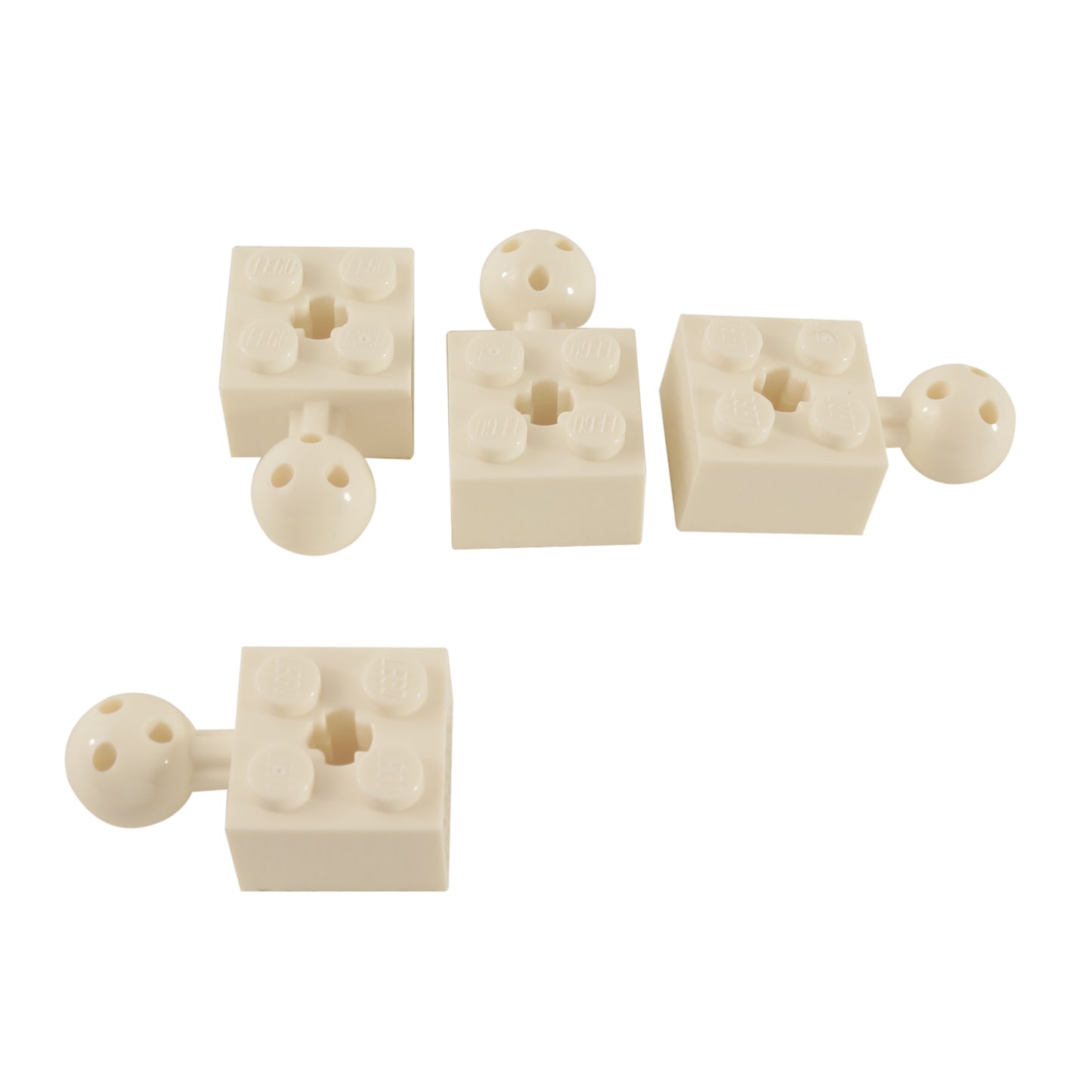 LEGO Technic ball joint brick 2x2 with axle hole part 57909b white