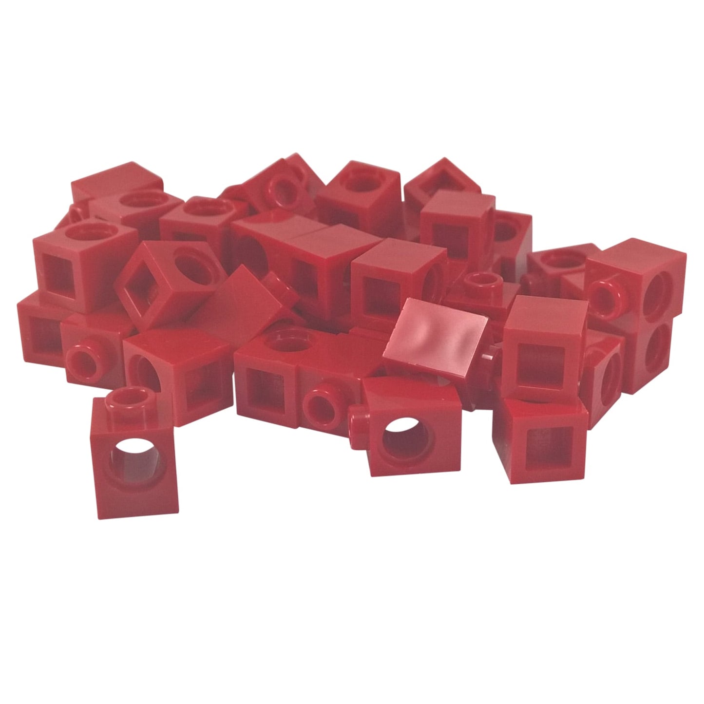 LEGO® Technic brick 1 x 1 with round hole for axle or pin connections, red color
