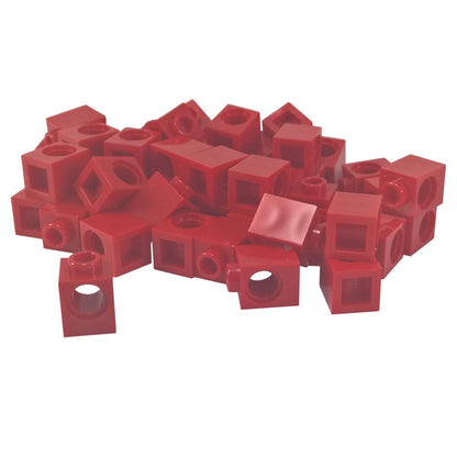 LEGO® Technic brick 1 x 1 with round hole for axle or pin connections, red color
