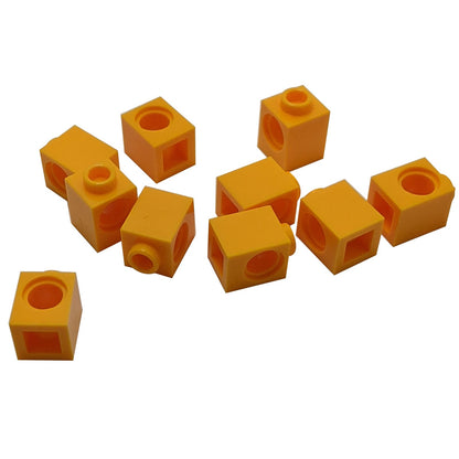 LEGO® Technic brick 1 x 1 with round hole for axle or pin connections, bright light orange color
