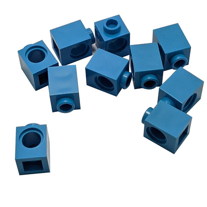 LEGO® Technic brick 1 x 1 with round hole for axle or pin connections, dark azure color
