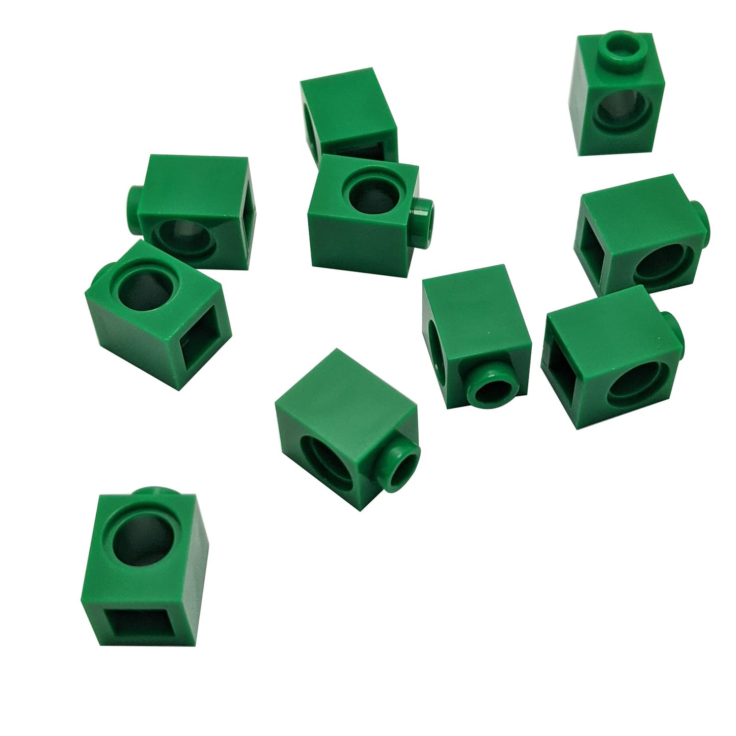 LEGO® Technic brick 1 x 1 with round hole for axle or pin connections, green color
