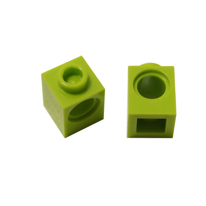 LEGO® Technic brick 1 x 1 with round hole for axle or pin connections, lime color
