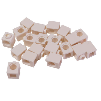 LEGO® Technic brick 1 x 1 with round hole for axle or pin connections, white color
