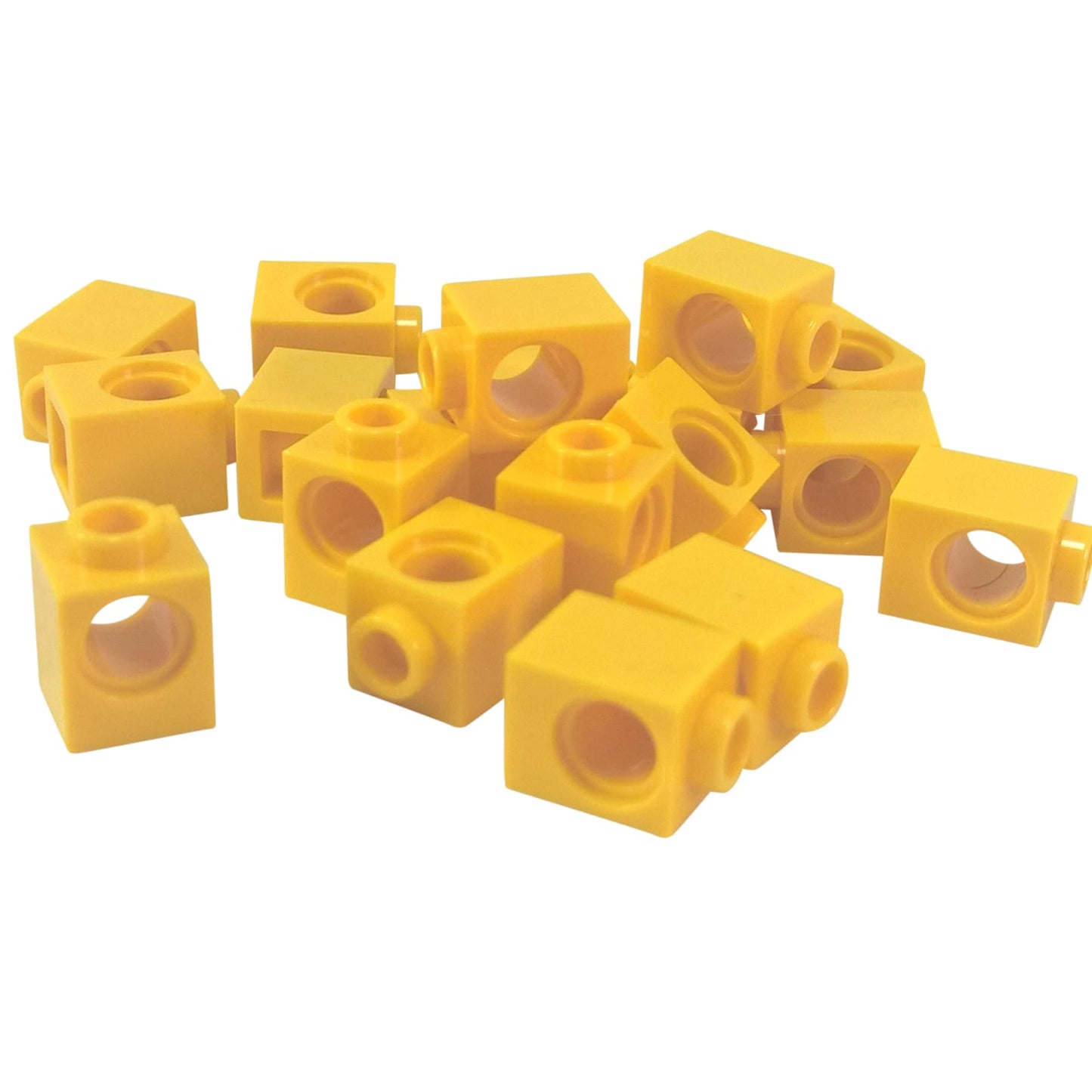 LEGO® Technic brick 1 x 1 with round hole for axle or pin connections, yellow color
