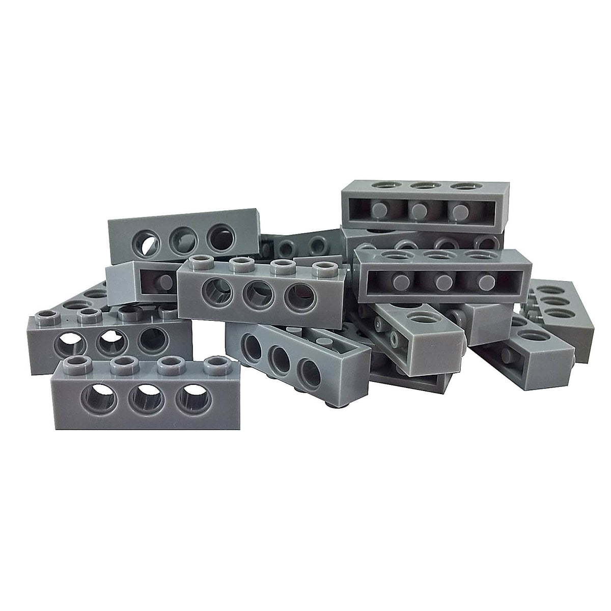 Lot of 20 Light Bluish Gray LEGO Technic 1x4 bricks 3701 with three side holes