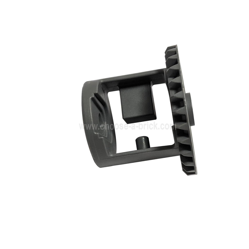 LEGO Technic Gear Differential 62821b in Black with 28 bevel teeth, inner tabs and closed center dark bluish gray