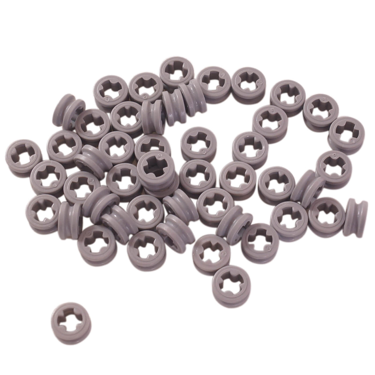 LEGO Technic Half Bush 1/2 Smooth 4265c in Light Bluish Gray with cross-shaped axle opening