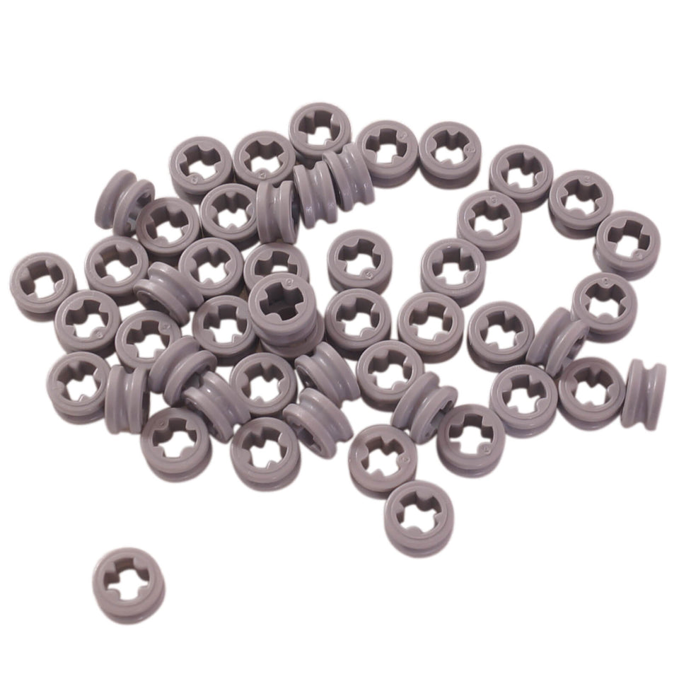 LEGO Technic Half Bush 1/2 Smooth 4265c in Light Bluish Gray with cross-shaped axle opening