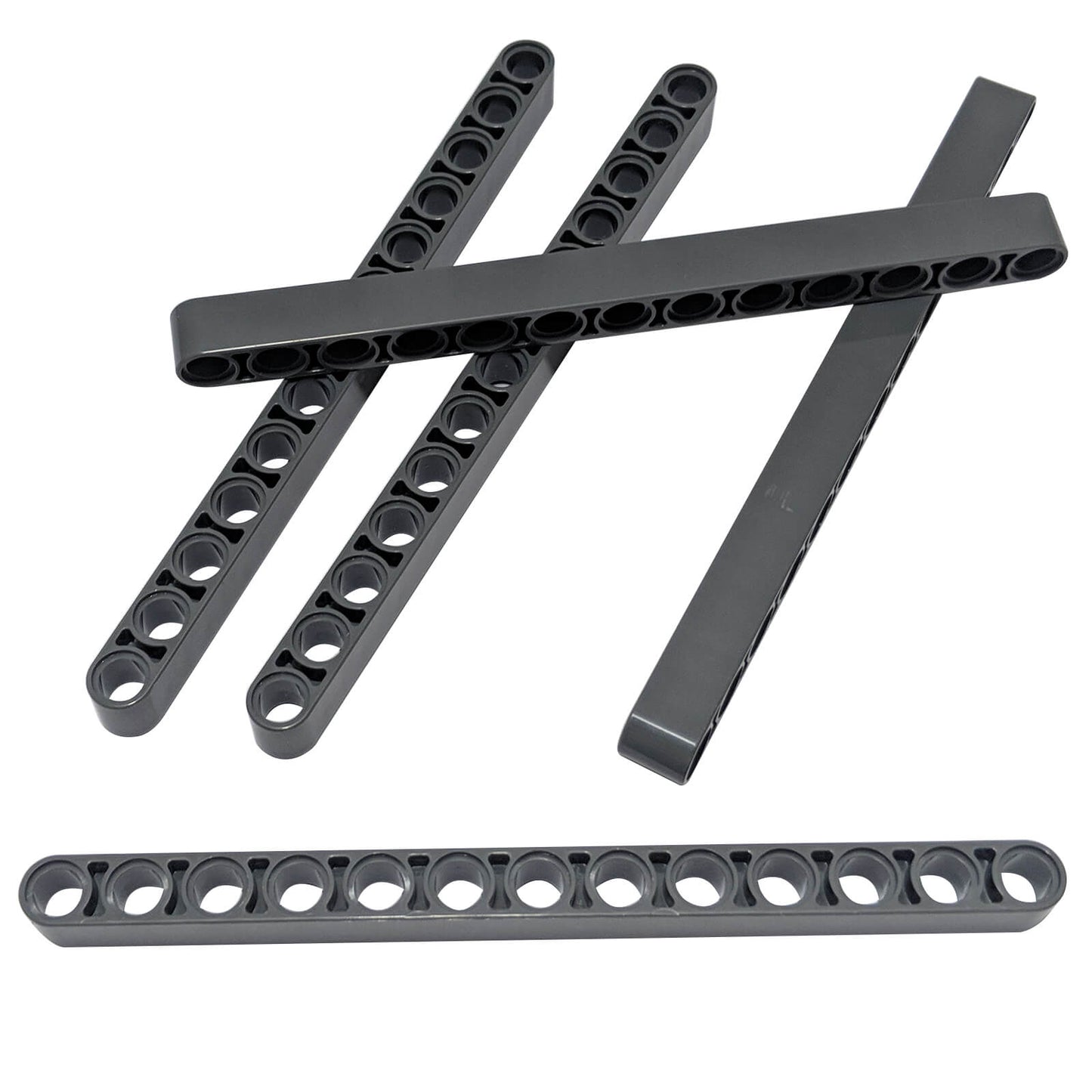 LEGO® Technic Liftarm 1x13 thick in dark bluish gray, arranged in a pile of beams