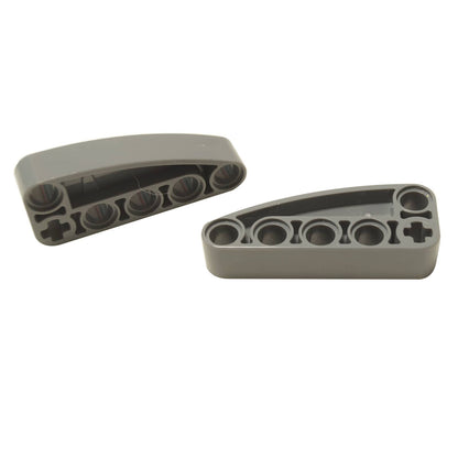 LEGO® Technic modified liftarm L-shape quarter ellipse thick 2 x 5, curved structural element for frames and mechanical builds, dark bluish gray color
