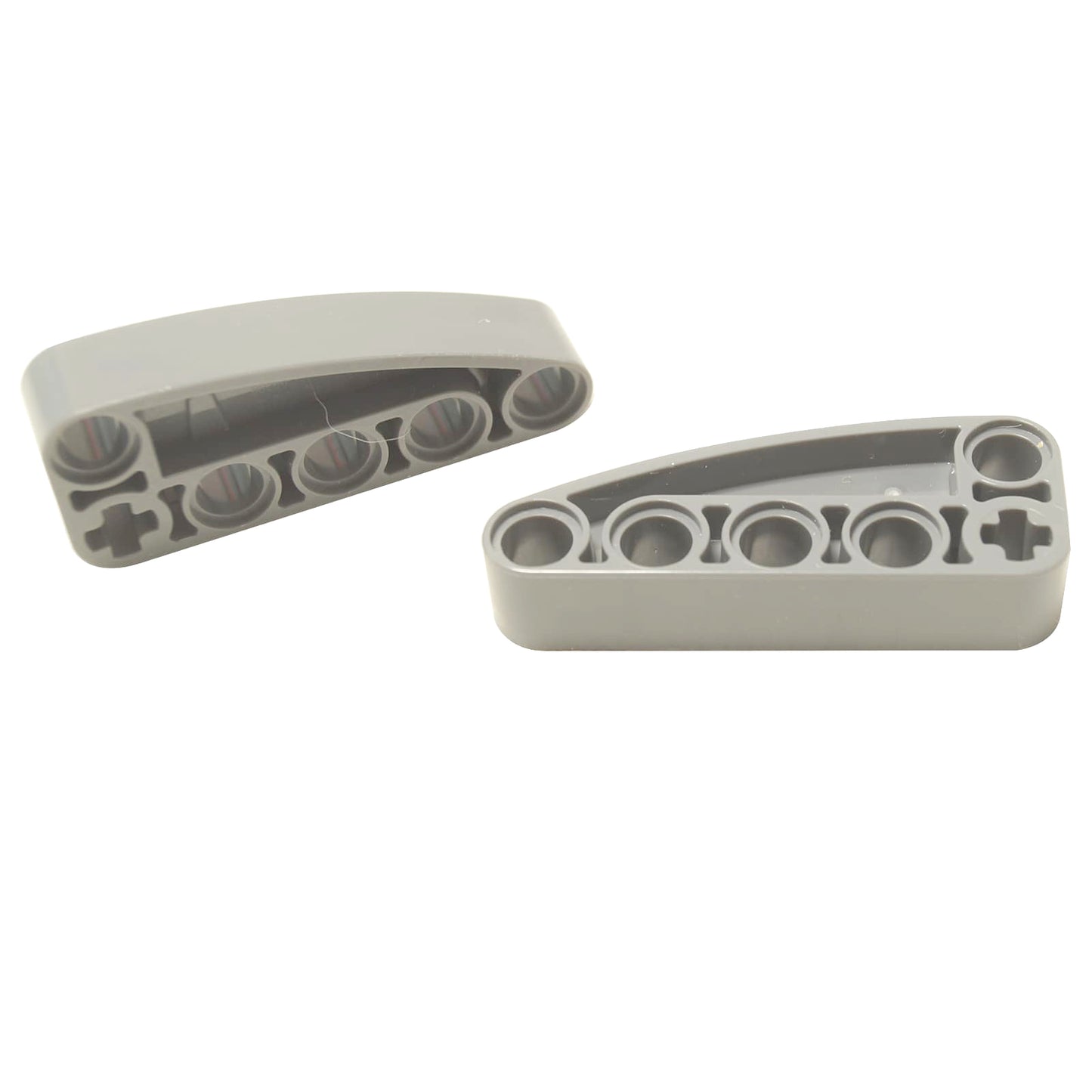 LEGO® Technic modified liftarm L-shape quarter ellipse thick 2 x 5, curved structural element for frames and mechanical builds, light bluish gray color
