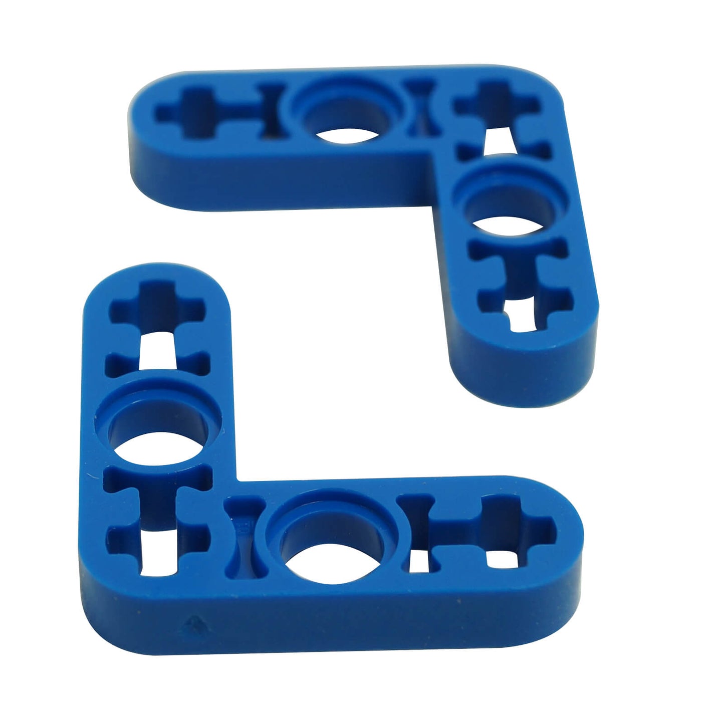LEGO® Technic Liftarm Modified Bent Thin L-Shape 3 x 3 (Part 32526) in blue, used for compact angled Technic structures and frame connections
