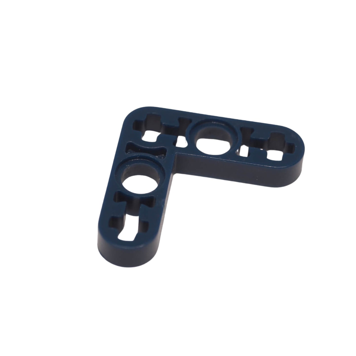 LEGO® Technic Liftarm Modified Bent Thin L-Shape 3 x 3 (Part 32526) in dark blue, used for compact angled Technic structures and frame connections
