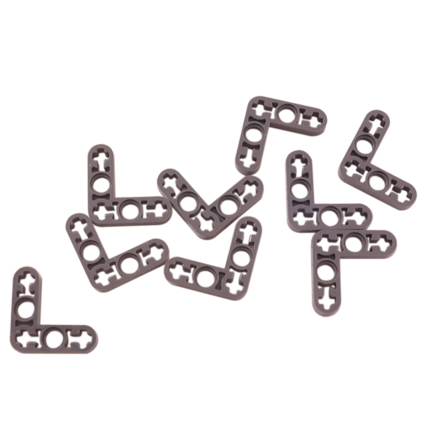 LEGO® Technic Liftarm Modified Bent Thin L-Shape 3 x 3 (Part 32526) in dark bluish gray, used for compact angled Technic structures and frame connections
