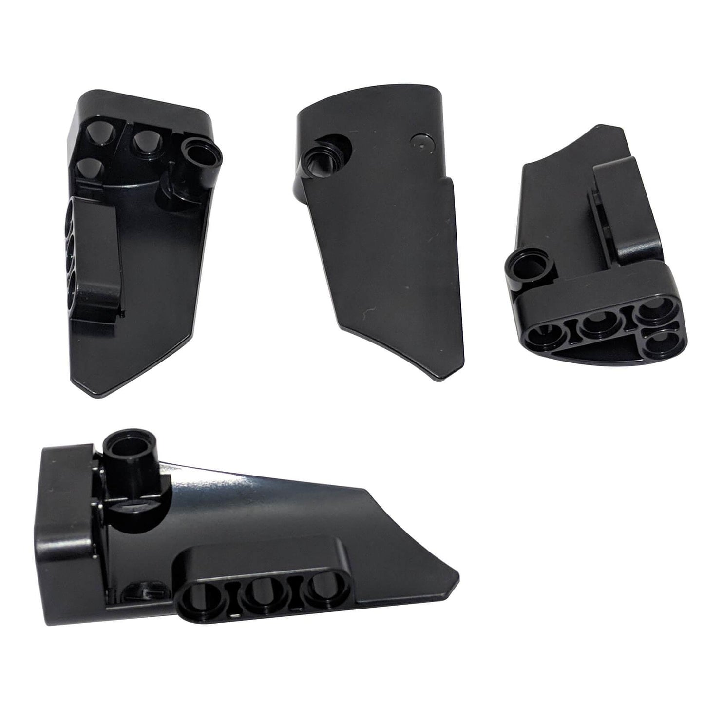 LEGO® Technic Panel Fairing #4 Small Smooth Long Side B (Part 64391) v černé barvě, používá se pro aerodynamickou karoserii a hladké Technic povrchy
