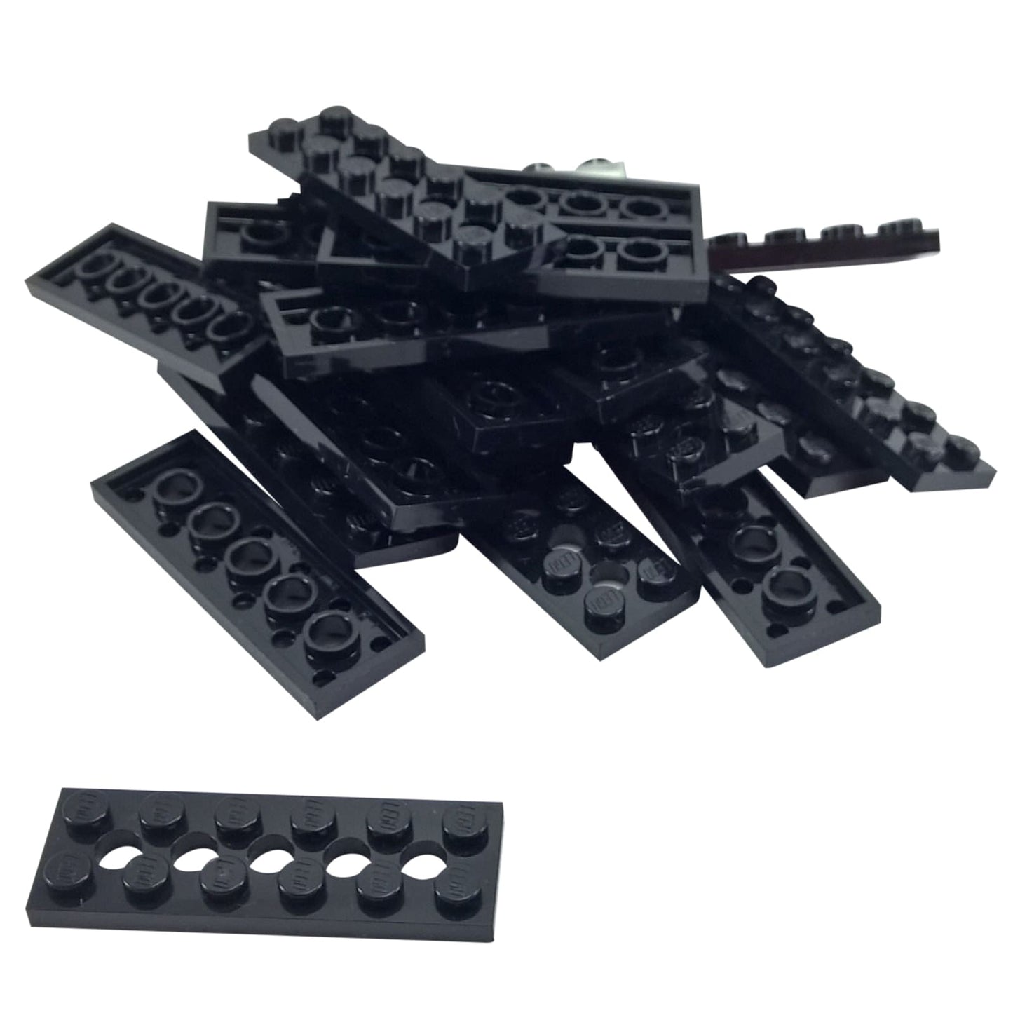 LEGO® Placa Technic 2x6 con 5 agujeros en negro, pieza de placa estructural para marcos y construcciones mecánicas Technic

