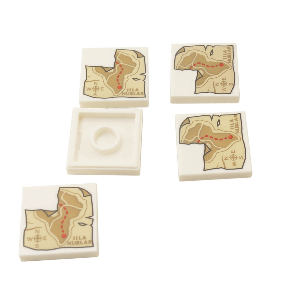 LEGO Tile 2 x 2 with Groove Isla Nublar Map Pattern 3068pb1253