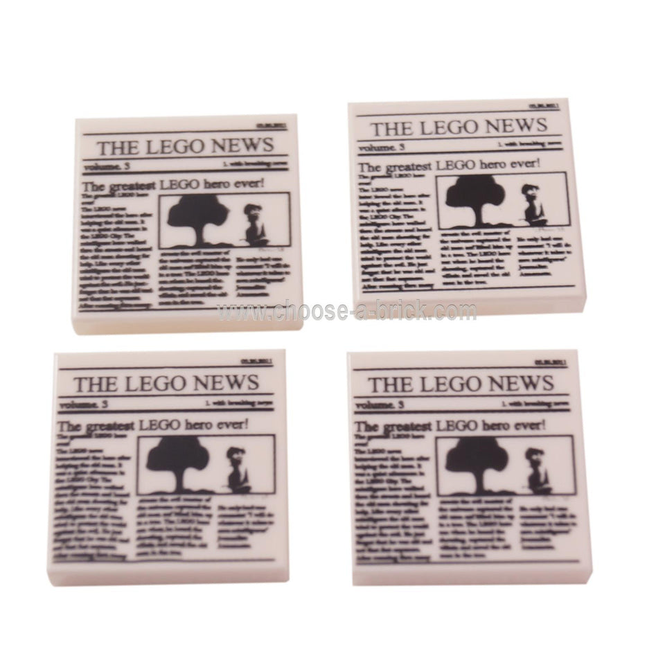 LEGO Tile 2 x 2 with Groove Newspaper Pattern 3068pb0431