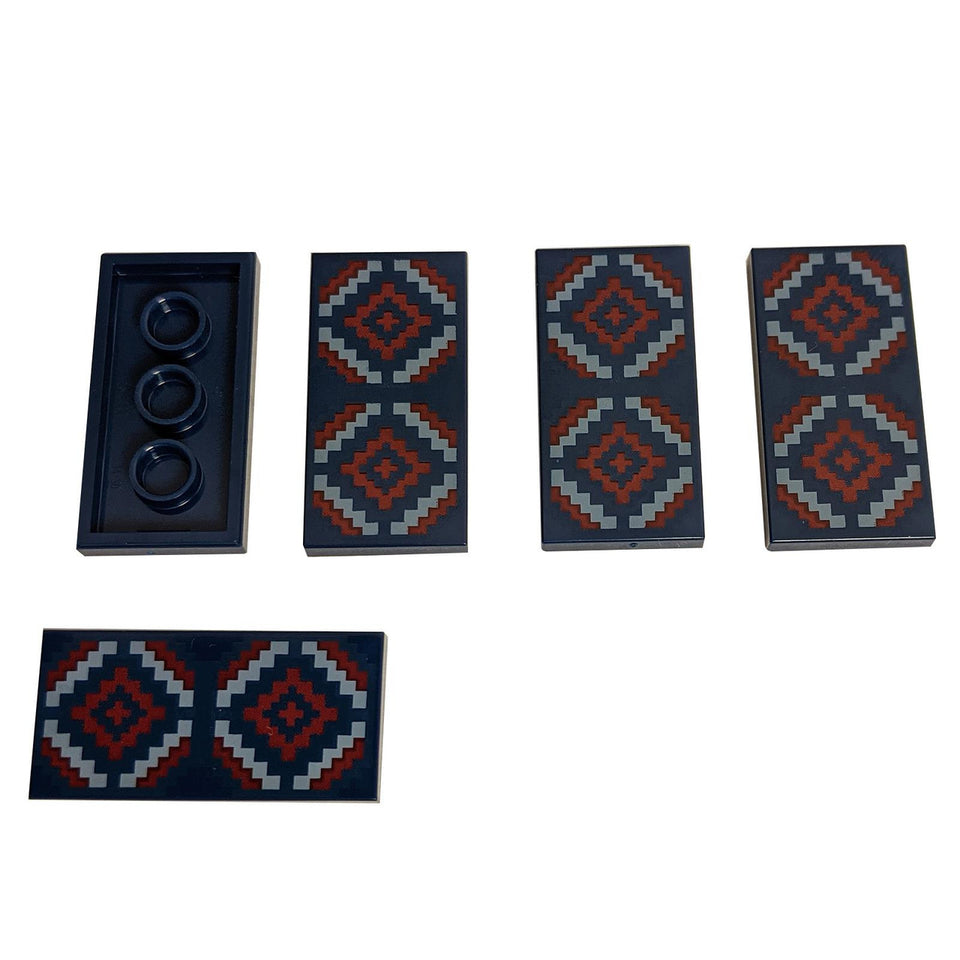 LEGO Tile 2 x 4 with Geometric Rug Pattern 87079pb1034