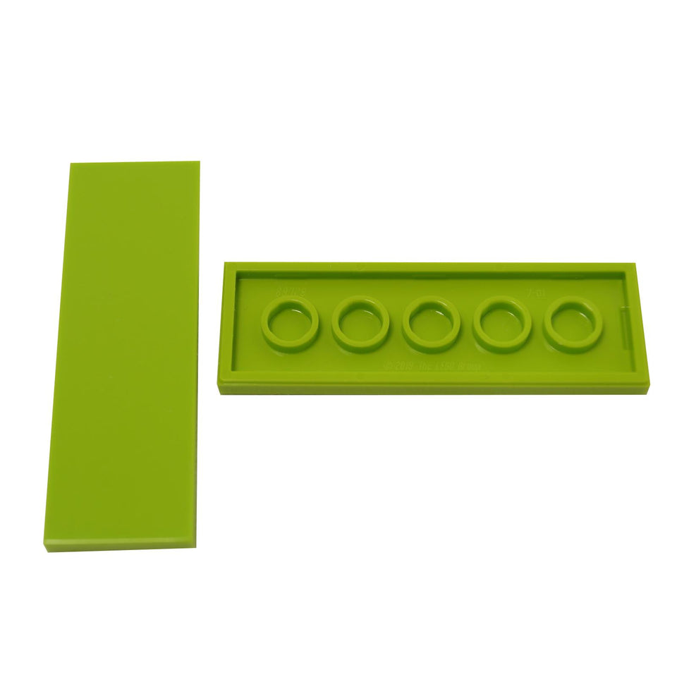 LEGO® Tile 2 x 6 (Part 69729) in lime, used for smooth surfaces, flooring, and clean detailing in builds
