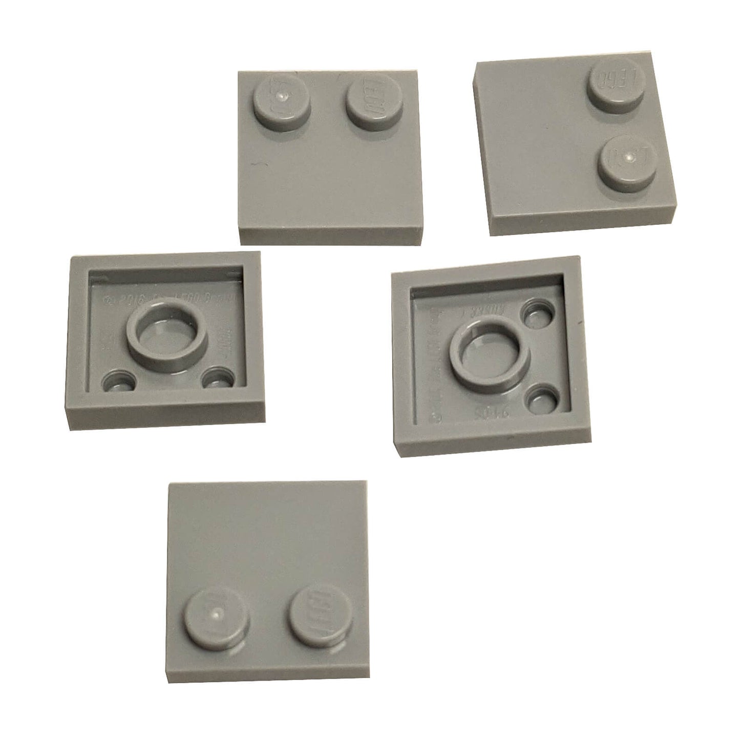 LEGO® Tile, Modified 2 x 2 with Studs on Edge (Part 33909) in light bluish gray, used for SNOT techniques and detailed surface building
