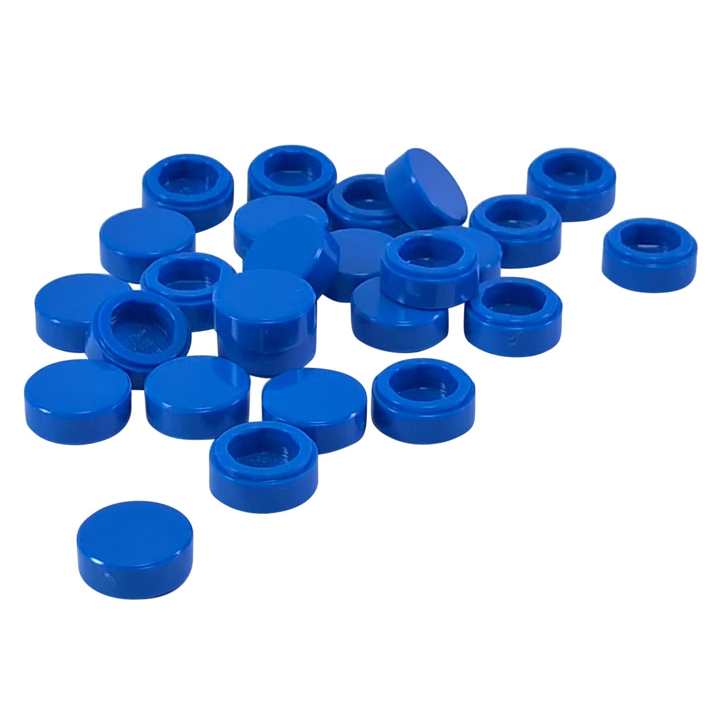 LEGO® round tile 1 x 1 with smooth studless surface, used for clean detailing and decorative finishes, blue color
