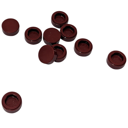 LEGO® round tile 1 x 1 with smooth studless surface, used for clean detailing and decorative finishes, dark red color
