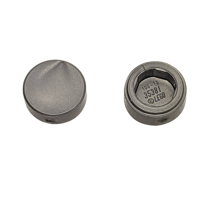 LEGO® round tile 1 x 1 with smooth studless surface, used for clean detailing and decorative finishes, flat silver color
