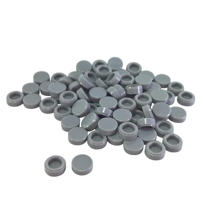 LEGO® round tile 1 x 1 with smooth studless surface, used for clean detailing and decorative finishes, light bluish gray color
