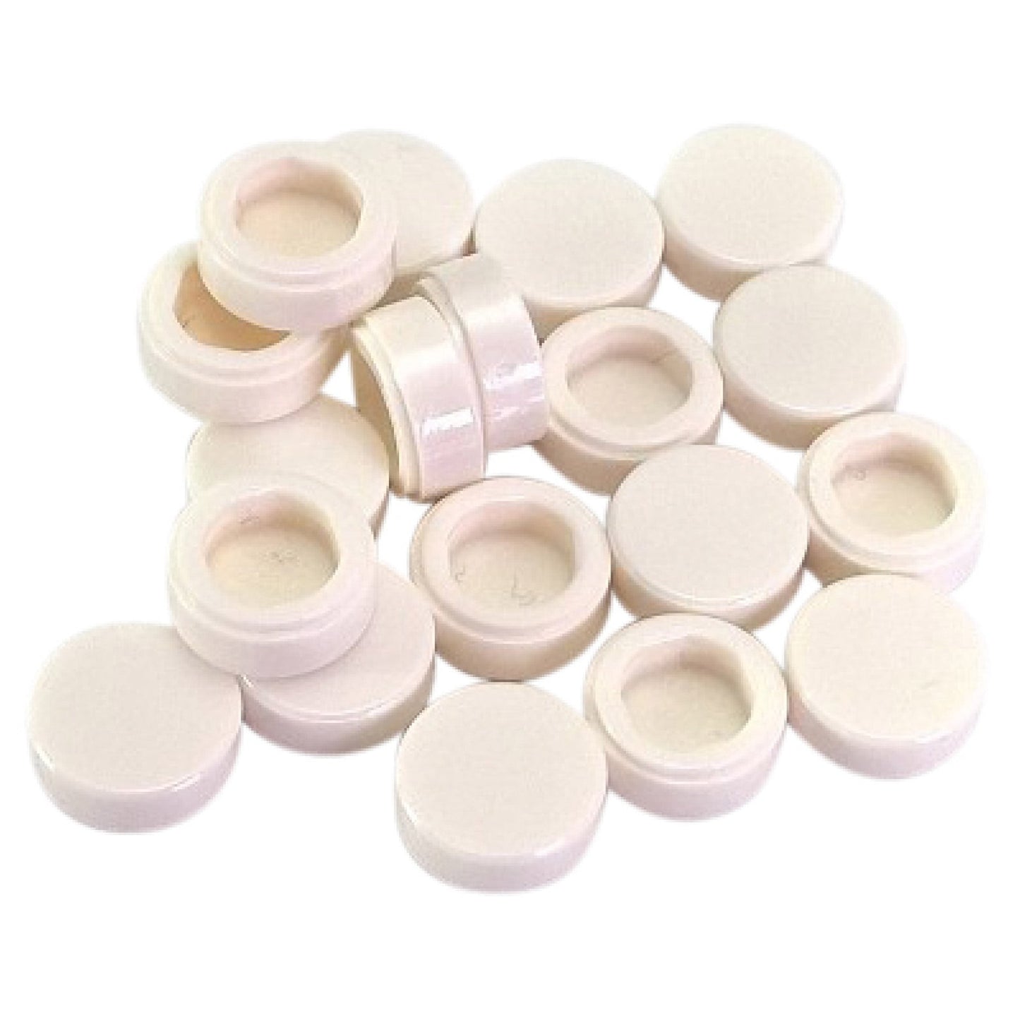 LEGO® round tile 1 x 1 with smooth studless surface, used for clean detailing and decorative finishes, white color
