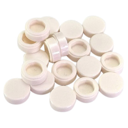 LEGO® round tile 1 x 1 with smooth studless surface, used for clean detailing and decorative finishes, white color
