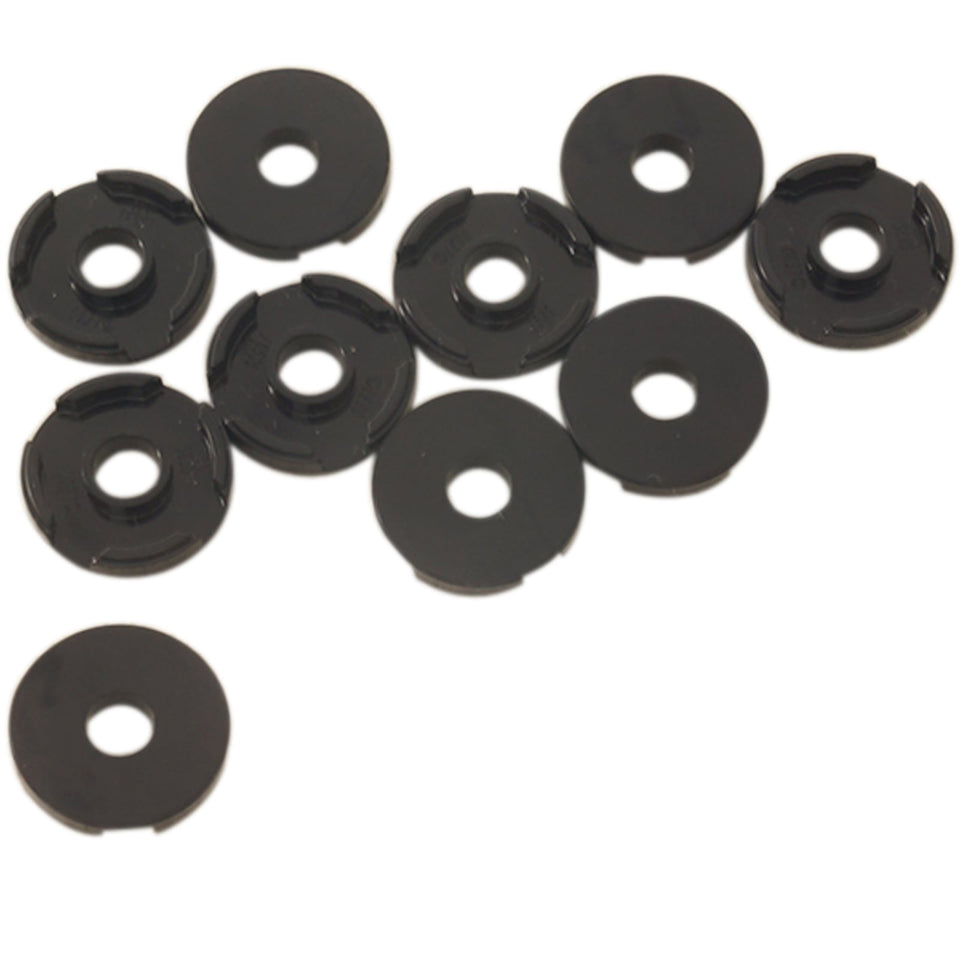 LEGO® round tile 2 x 2 with center hole, smooth finished surface for axles, bars, or decorative detailing, black color
