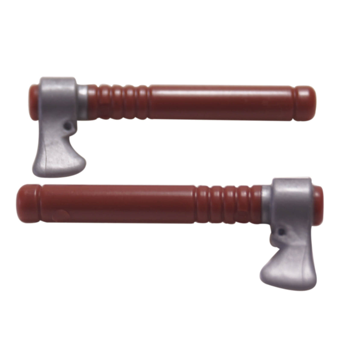 LEGO® tomahawk 13571c01 with dark brown handle and flat silver blade
