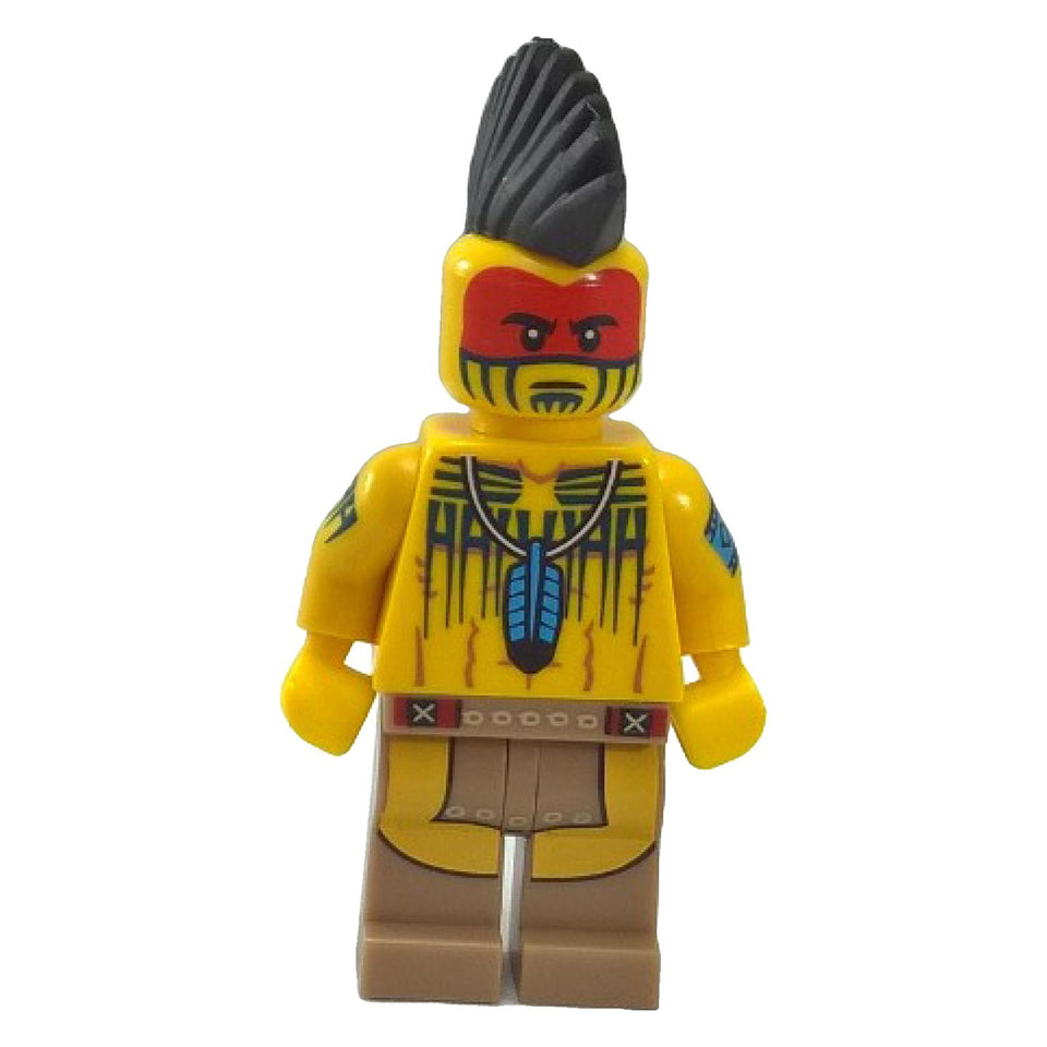 LEGO® Tomahawk Warrior Series 10 col149 minifigure with black mohawk and printed outfit