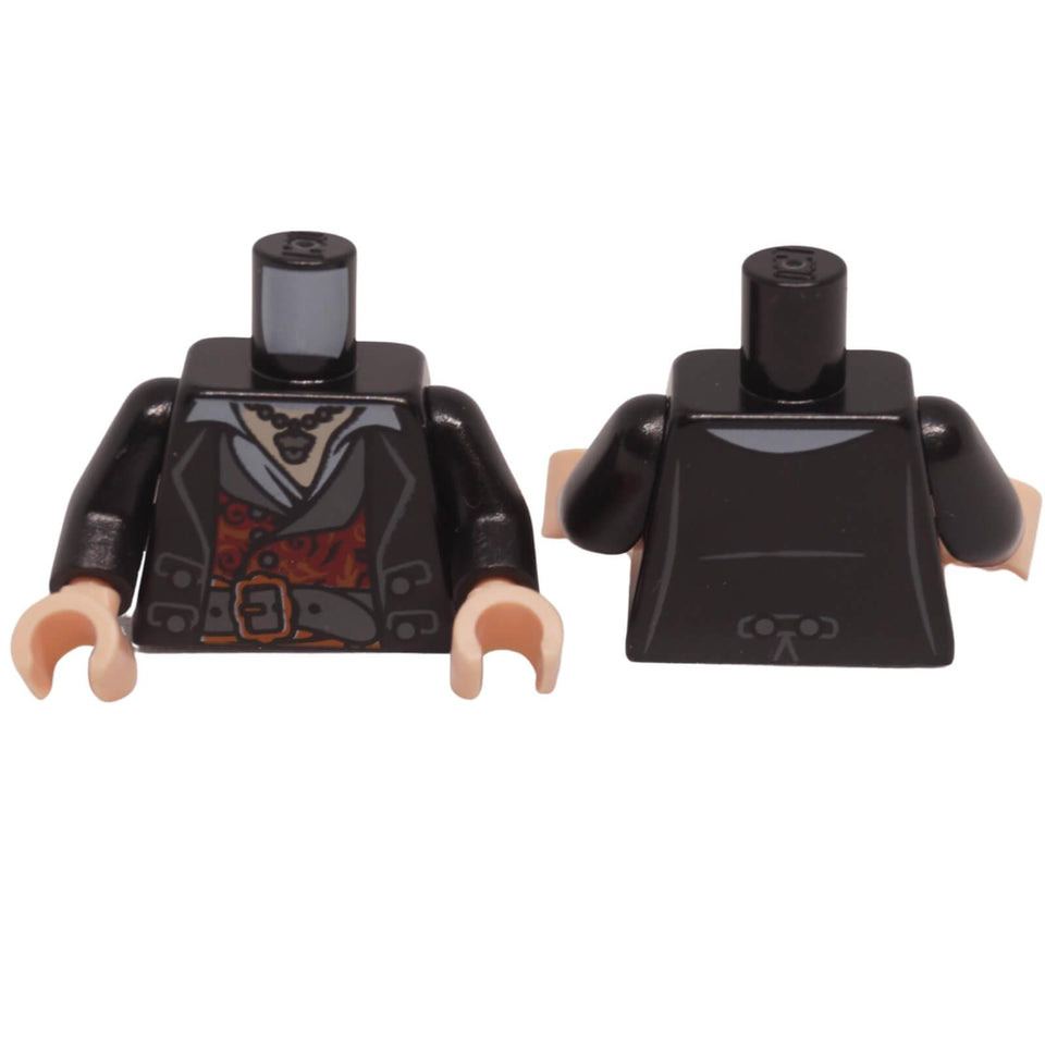 LEGO topcoat torso with waistcoat belt buckle and necklace pattern 973pb0872c01
