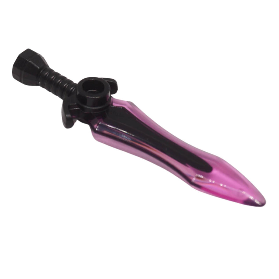 LEGO minifigure sword 1996pb02 with black hilt and translucent dark pink blade