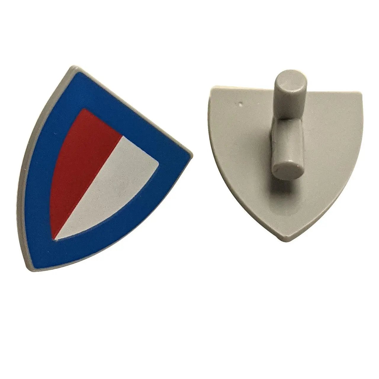 LEGO® triangular shield 3846pb065 with blue border and red and white split field