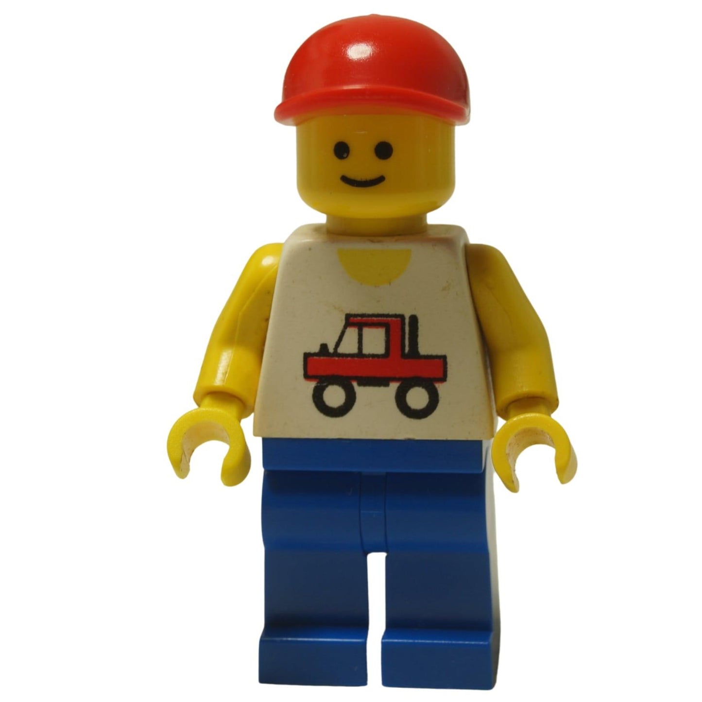 LEGO Classic Town Trucker minifigure trc003 with blue legs and red cap.