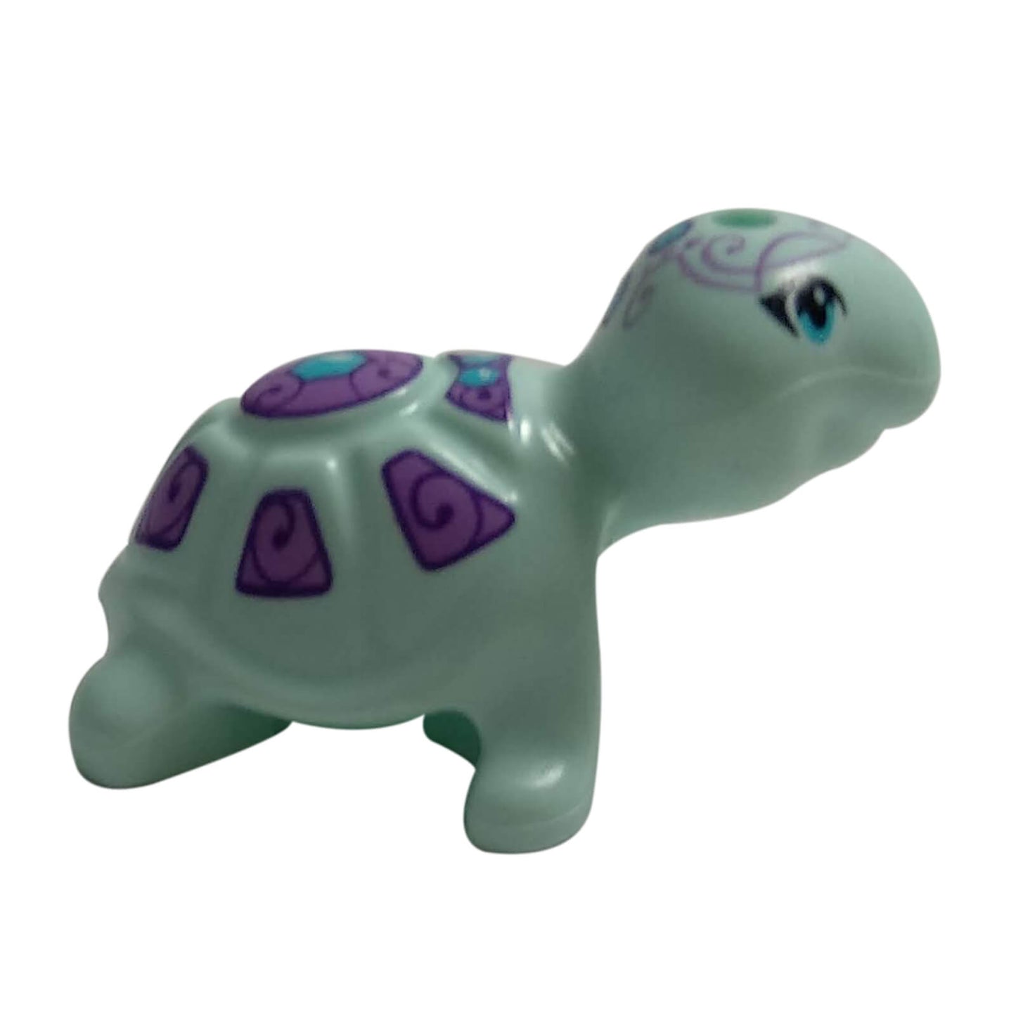 Figura de animal marinho LEGO turtle 11603pb03 com casco roxo claro aqua