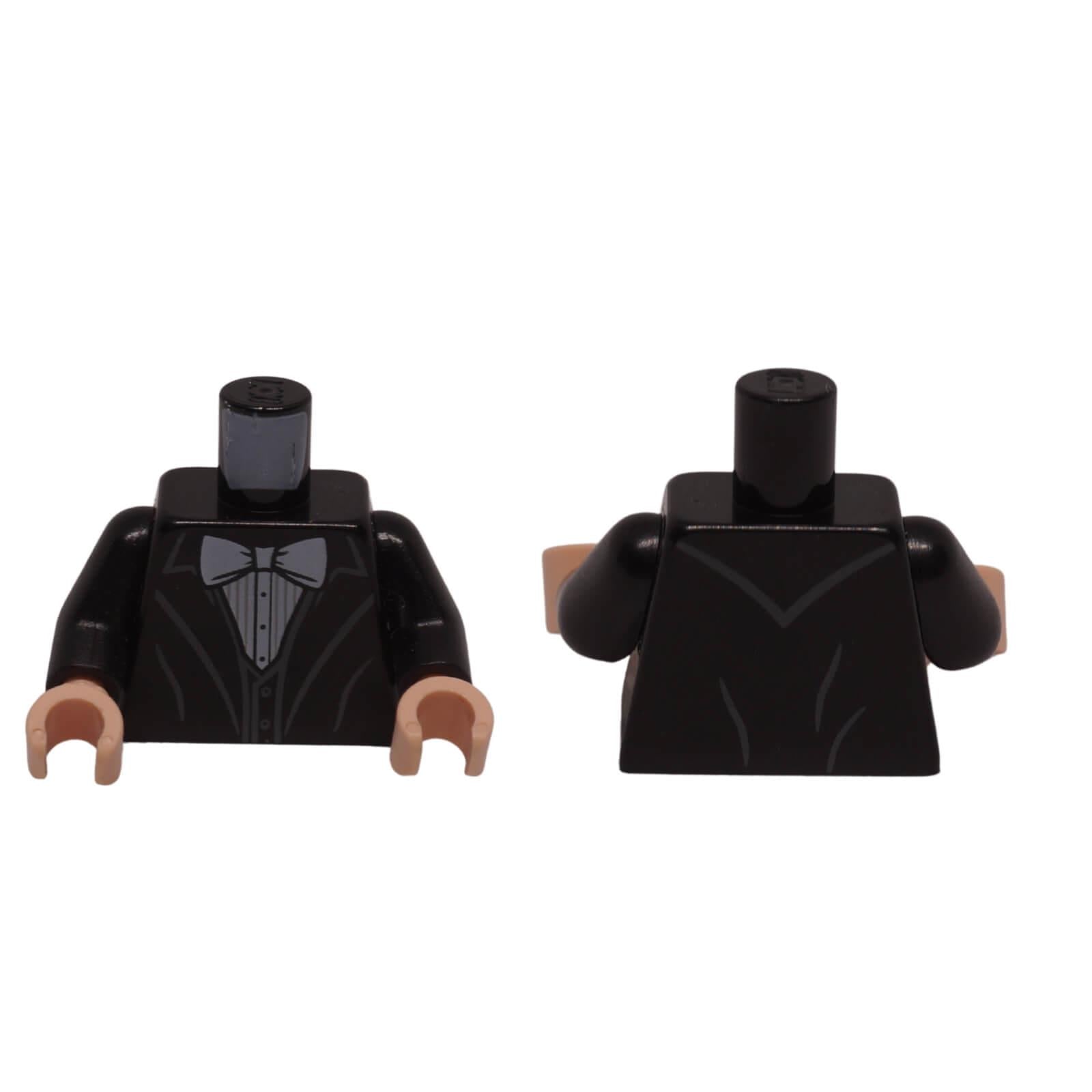 LEGO tuxedo torso black suit with bow tie printed minifigure body 973pb3698c01
