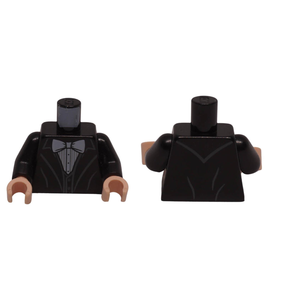 LEGO tuxedo torso black suit with bow tie printed minifigure body 973pb3698c01