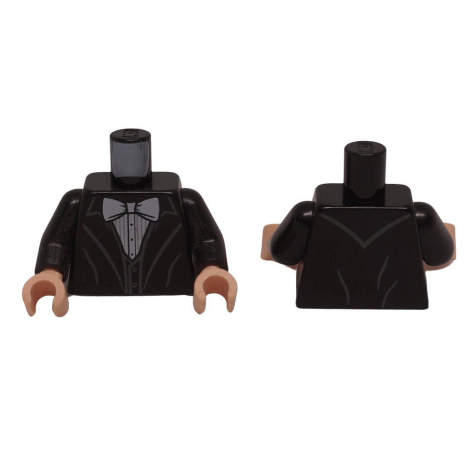 LEGO tuxedo torso 973pb5311c02 black suit vest bow tie print