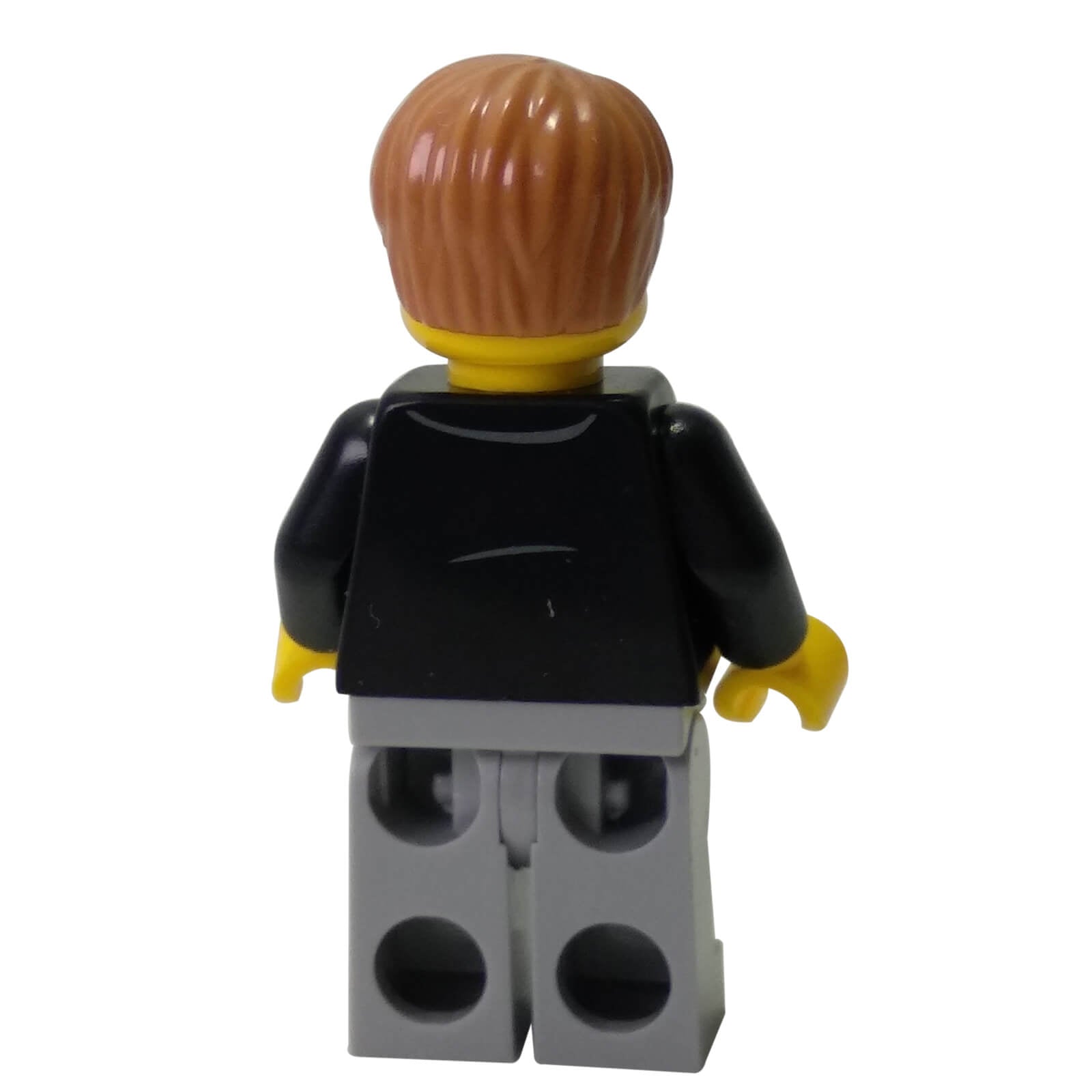 LEGO Brick Bank minifigure twn252a black suit tie, back view.