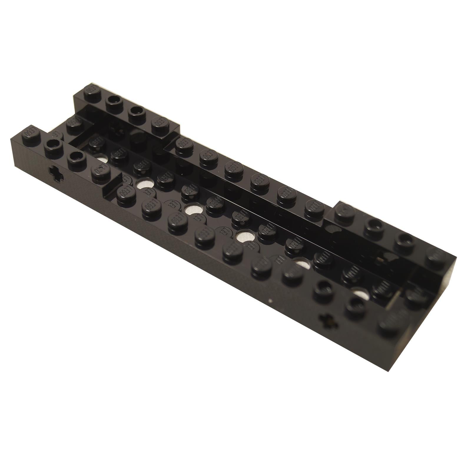 LEGO® base de vehículo 4 x 14 con centro hundido en negro, pieza base del chasis para coches y construcciones con ruedas
