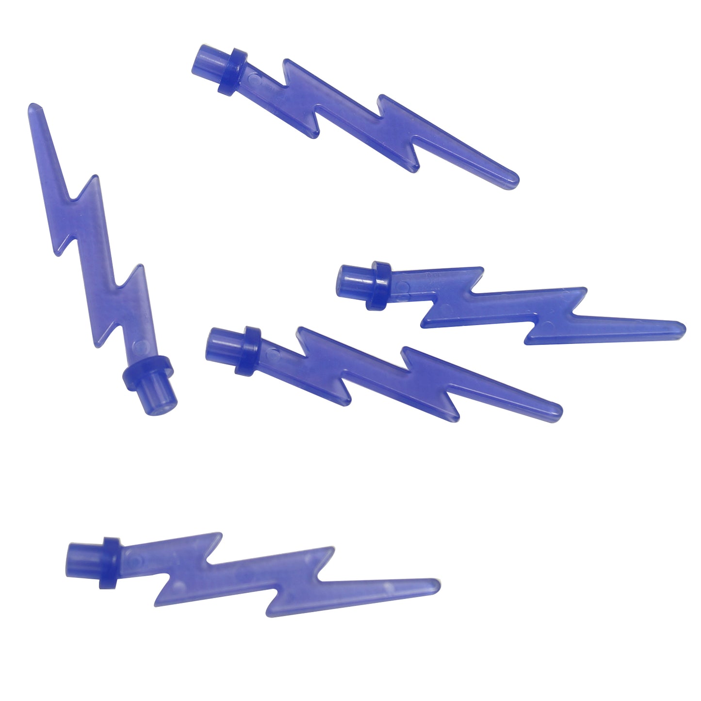 LEGO® angular wave lightning bolt element with sharp zigzag shape, used for energy effects and action builds, trans-purple color
